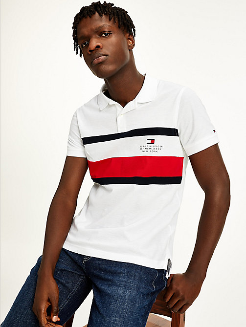 Details about  / Tommy Jeans Men/'s Branded Sleeve Polo Shirt White
