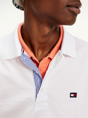 Polo Iz Zhatogo Hlopka Belyj Tommy Hilfiger