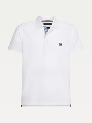 Polo Iz Zhatogo Hlopka Belyj Tommy Hilfiger