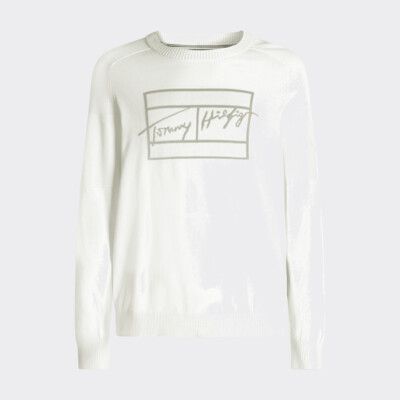 Th Signature Crew Neck Jumper Grey Tommy Hilfiger