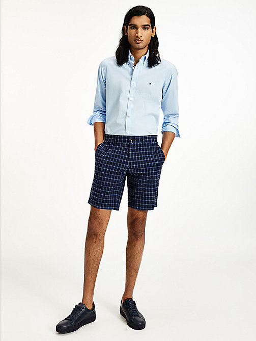 blue brooklyn check shorts for men tommy hilfiger