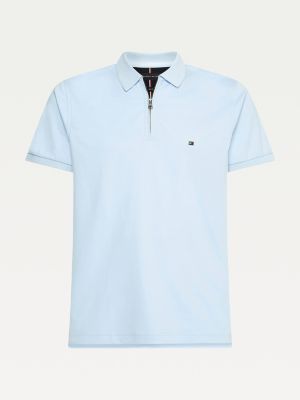 Slim Fit Zip Placket Polo Blue Tommy Hilfiger