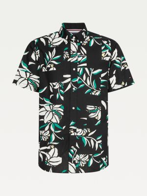 Floral Print Short Sleeve Shirt | BLACK | Tommy Hilfiger