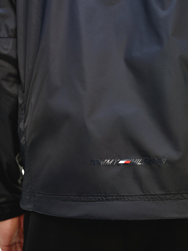 black sport packable water repellent windbreaker jacket for men tommy hilfiger