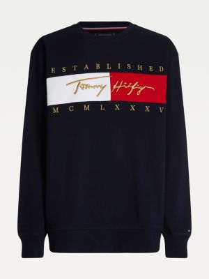 Svitshot Plus Signature Sinij Tommy Hilfiger