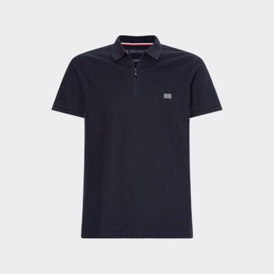 Essential Zip Placket Slim Fit Polo Blue Tommy Hilfiger