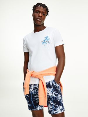 Palm Print Organic Cotton T Shirt White Tommy Hilfiger