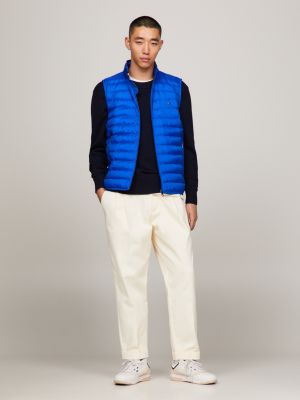 blue wasserabweisende, verstaubare steppweste für herren - tommy hilfiger