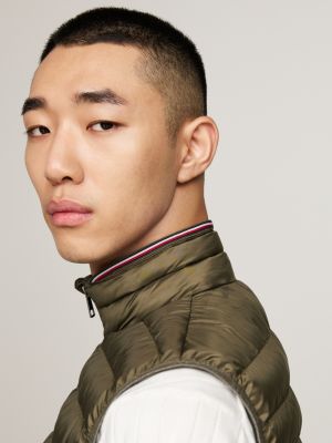green water repellent packable padded vest for men tommy hilfiger