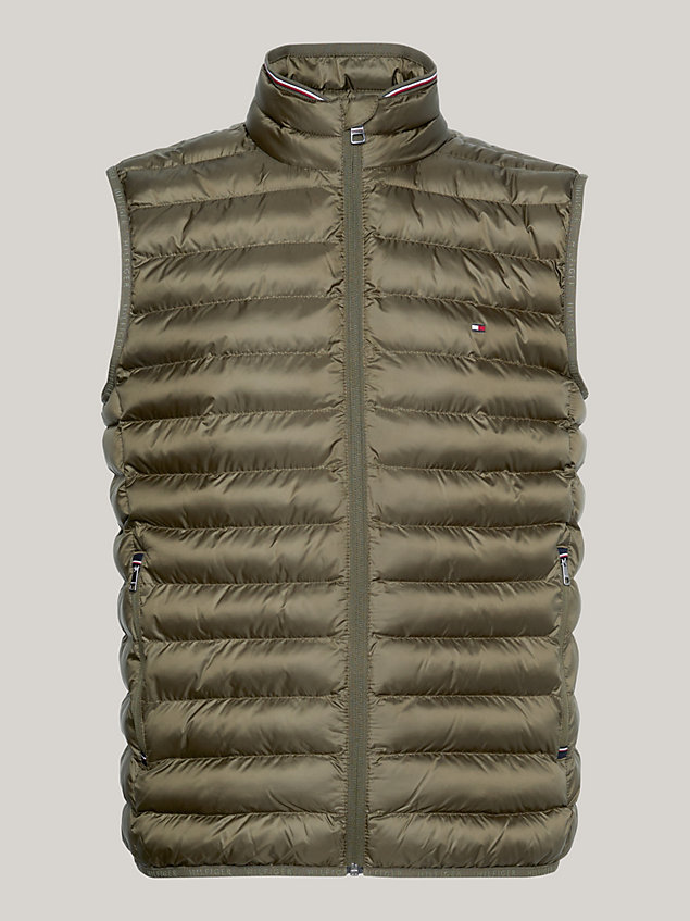 khaki th warm packable padded vest for men tommy hilfiger