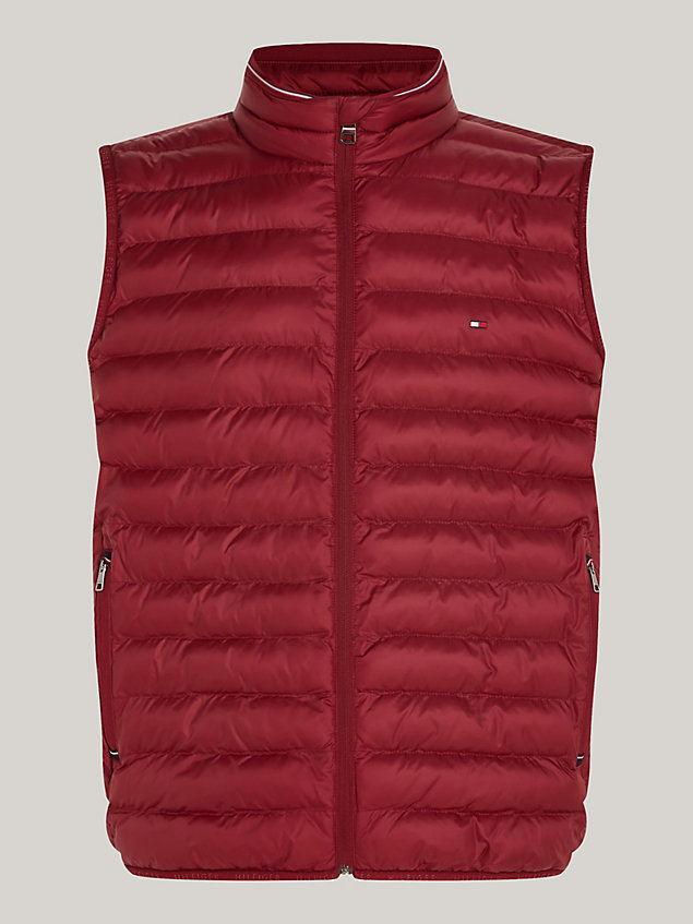 red packable padded recycled vest for men tommy hilfiger