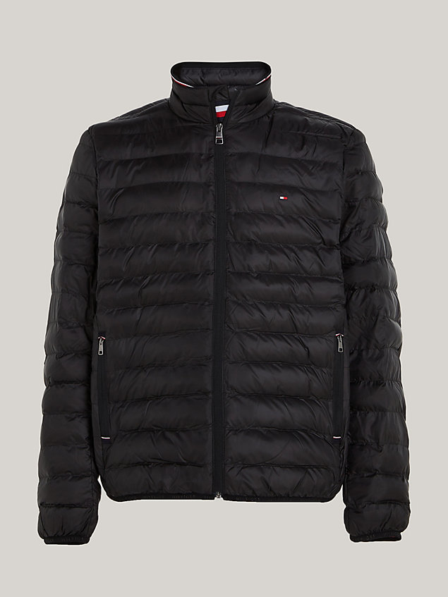 black th warm packable recycled padded jacket for men tommy hilfiger