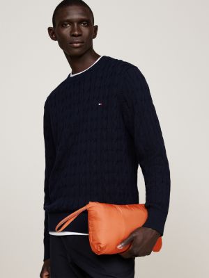 orange wasserabweisende verstaubare puffer-jacke für herren - tommy hilfiger