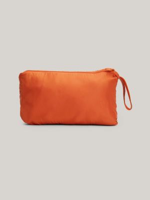 orange wasserabweisende verstaubare puffer-jacke für herren - tommy hilfiger