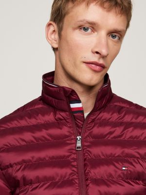 red water repellent packable padded jacket for men tommy hilfiger