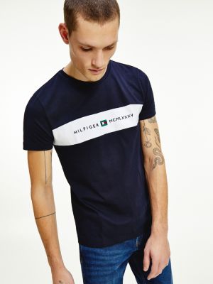 Cut And Sewn Logo Panel T-Shirt | BLUE | Tommy Hilfiger
