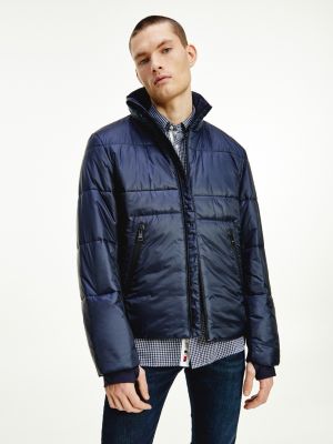 Veste Matelassee A Col Cheminee Bleu Tommy Hilfiger