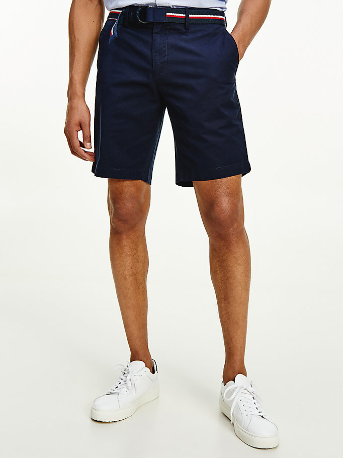 blue brooklyn organic cotton slim fit shorts for men tommy hilfiger