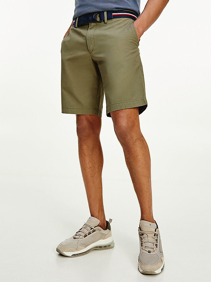khaki brooklyn organic cotton slim fit shorts for men tommy hilfiger