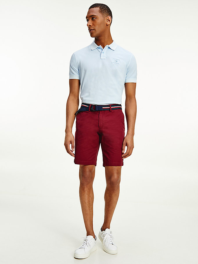 purple brooklyn organic cotton slim fit shorts for men tommy hilfiger