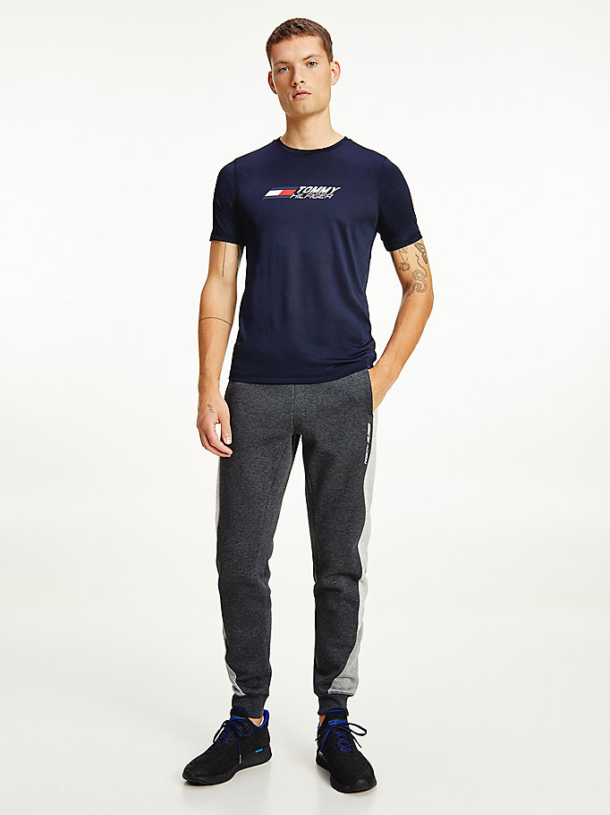 blauw sport essential slim fit t-shirt met logo voor heren - tommy hilfiger