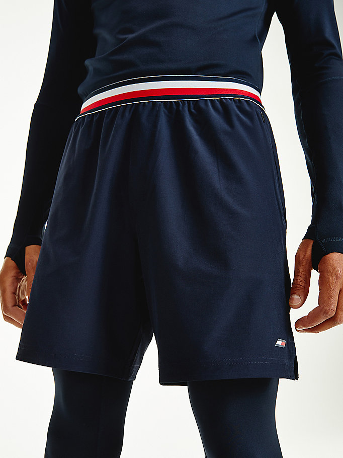 blue sport signature tape recycled shorts for men tommy hilfiger
