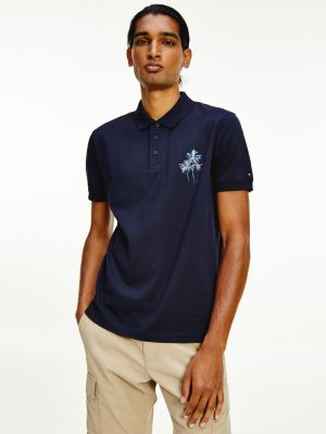 Palm Tree Print Regular Fit Polo Blue Tommy Hilfiger