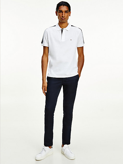 Details about  / Tommy Jeans Men/'s Branded Sleeve Polo Shirt White