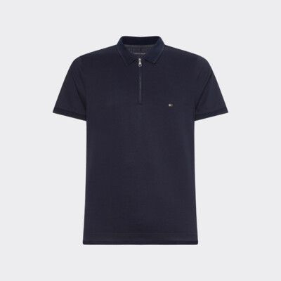 Zip Collar Slim Fit Polo Blue Tommy Hilfiger