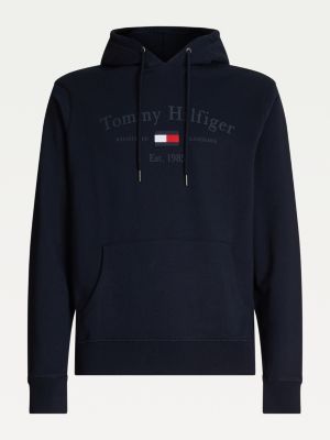 Hudi S Vyshitym Logotipom Sinij Tommy Hilfiger