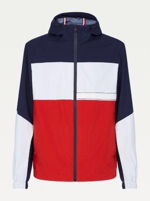 Kurtka Th Tech S Effektom Cvetovyh Blokov Sinij Tommy Hilfiger