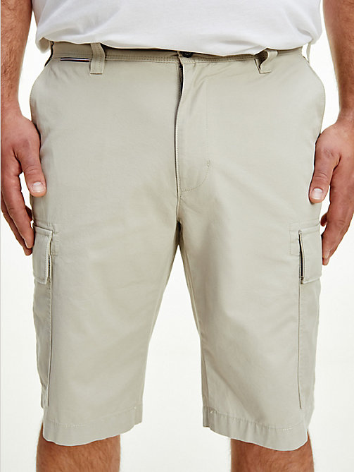 shorts cargo plus in cotone biologico beige da uomo tommy hilfiger