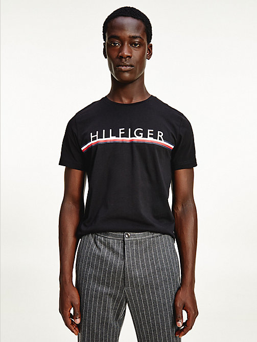 black signature detail organic cotton t-shirt for men tommy hilfiger