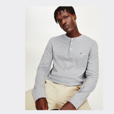 Henley Long Sleeve Relaxed Fit T-Shirt 