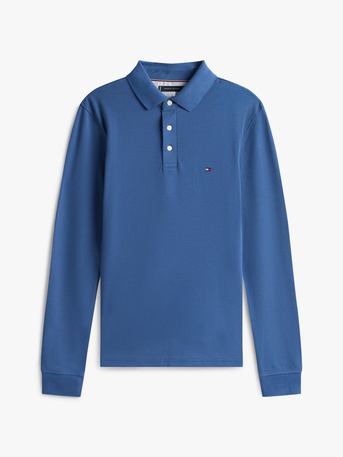 1985 Slim Fit Long Sleeve Polo Shirt — Blue
