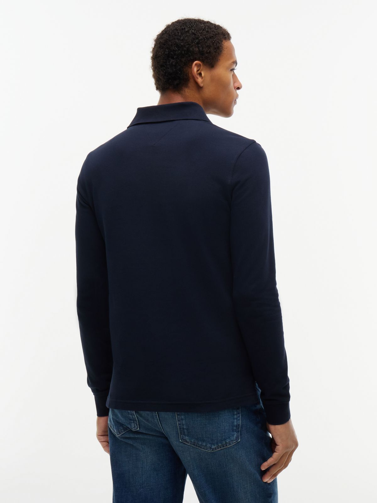 1985 Slim Fit Long Sleeve Polo Shirt — Blue
