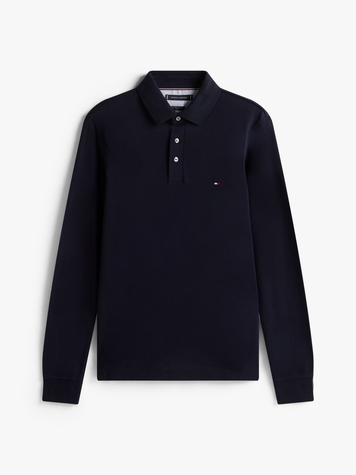 1985 Slim Fit Long Sleeve Polo Shirt — Blue