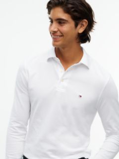 1985 Slim Fit Long Sleeve Polo Shirt — White 3