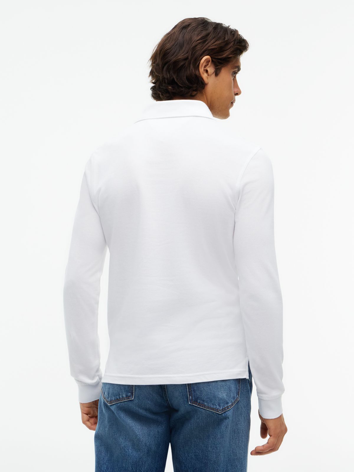 1985 Slim Fit Long Sleeve Polo Shirt — White