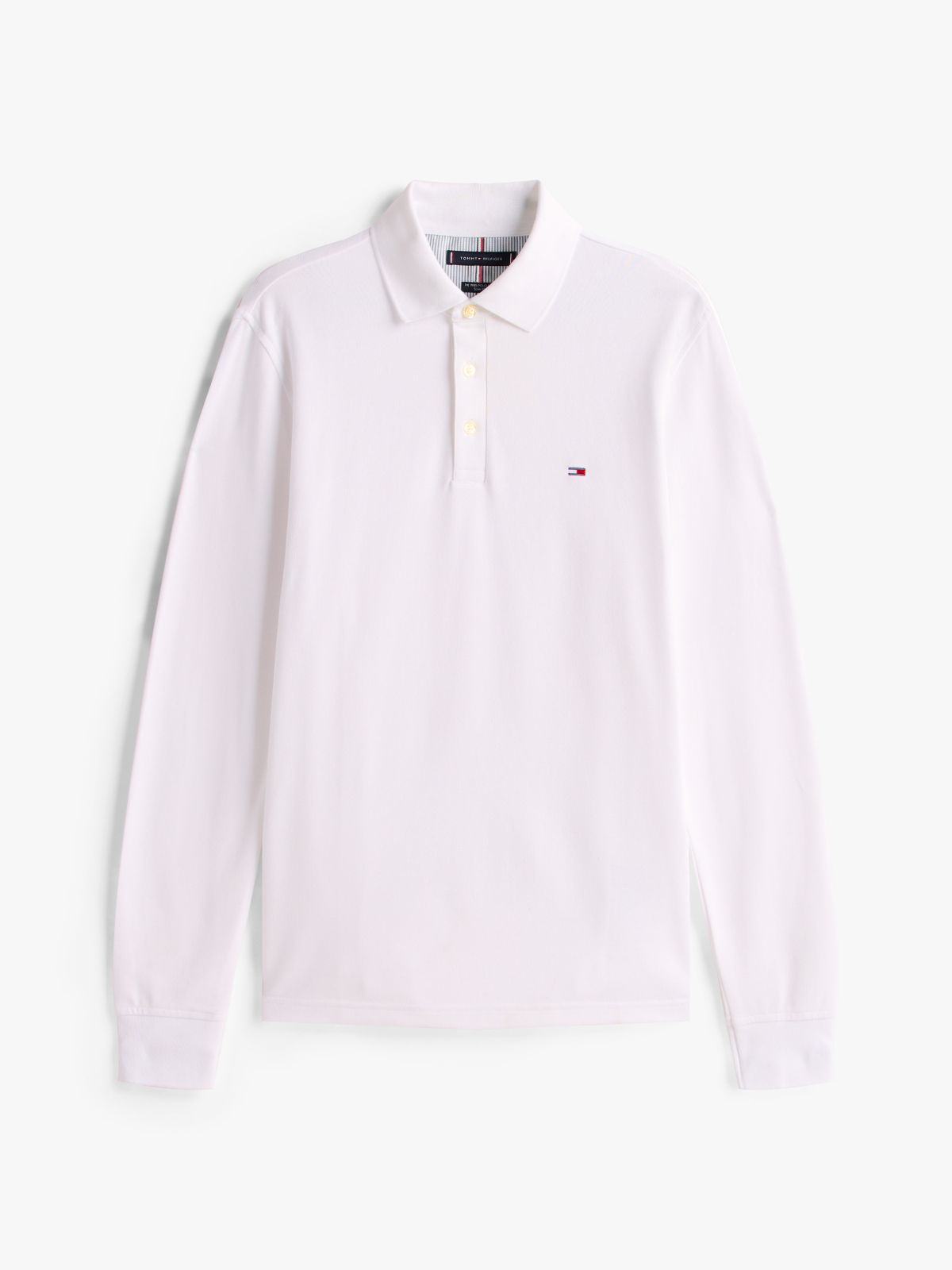 1985 Slim Fit Long Sleeve Polo Shirt — White