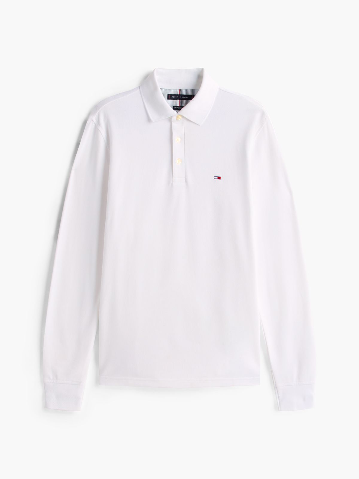 1985 Slim Fit Long Sleeve Polo Shirt — White