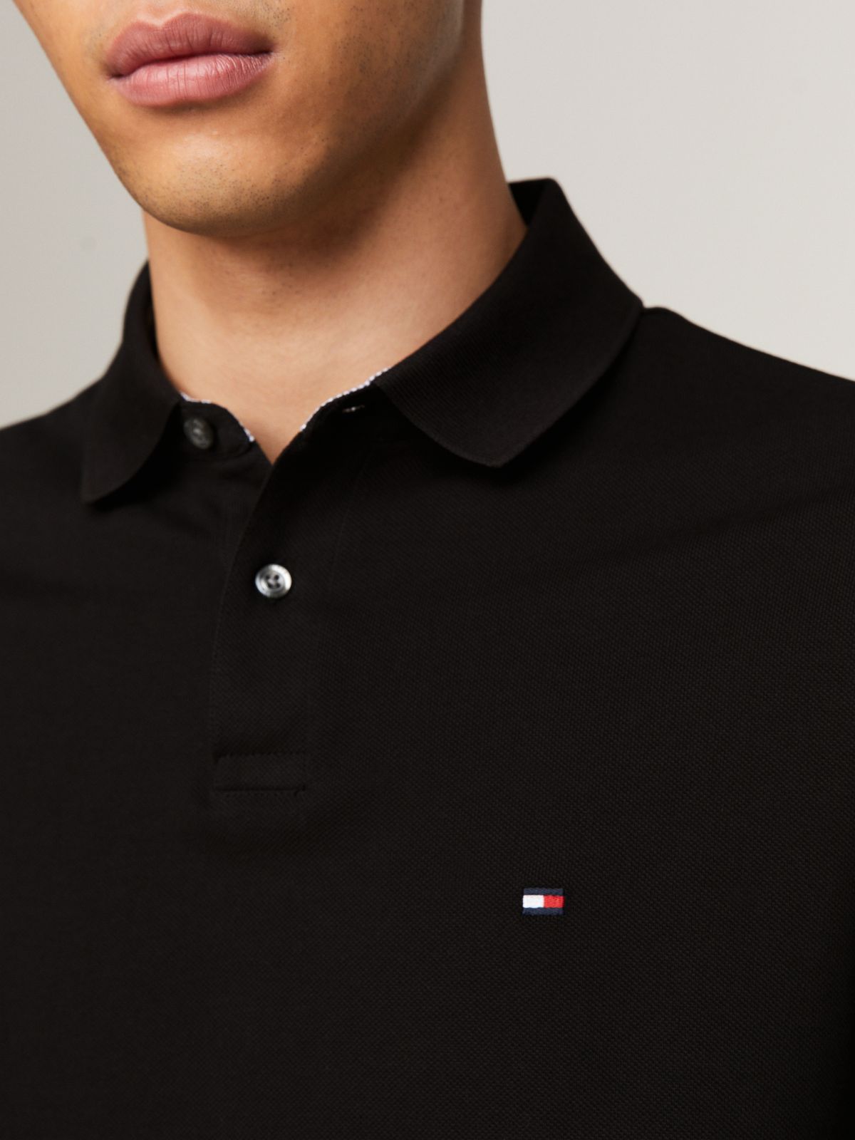 1985 Regular Fit Long Sleeve Polo Shirt — Black