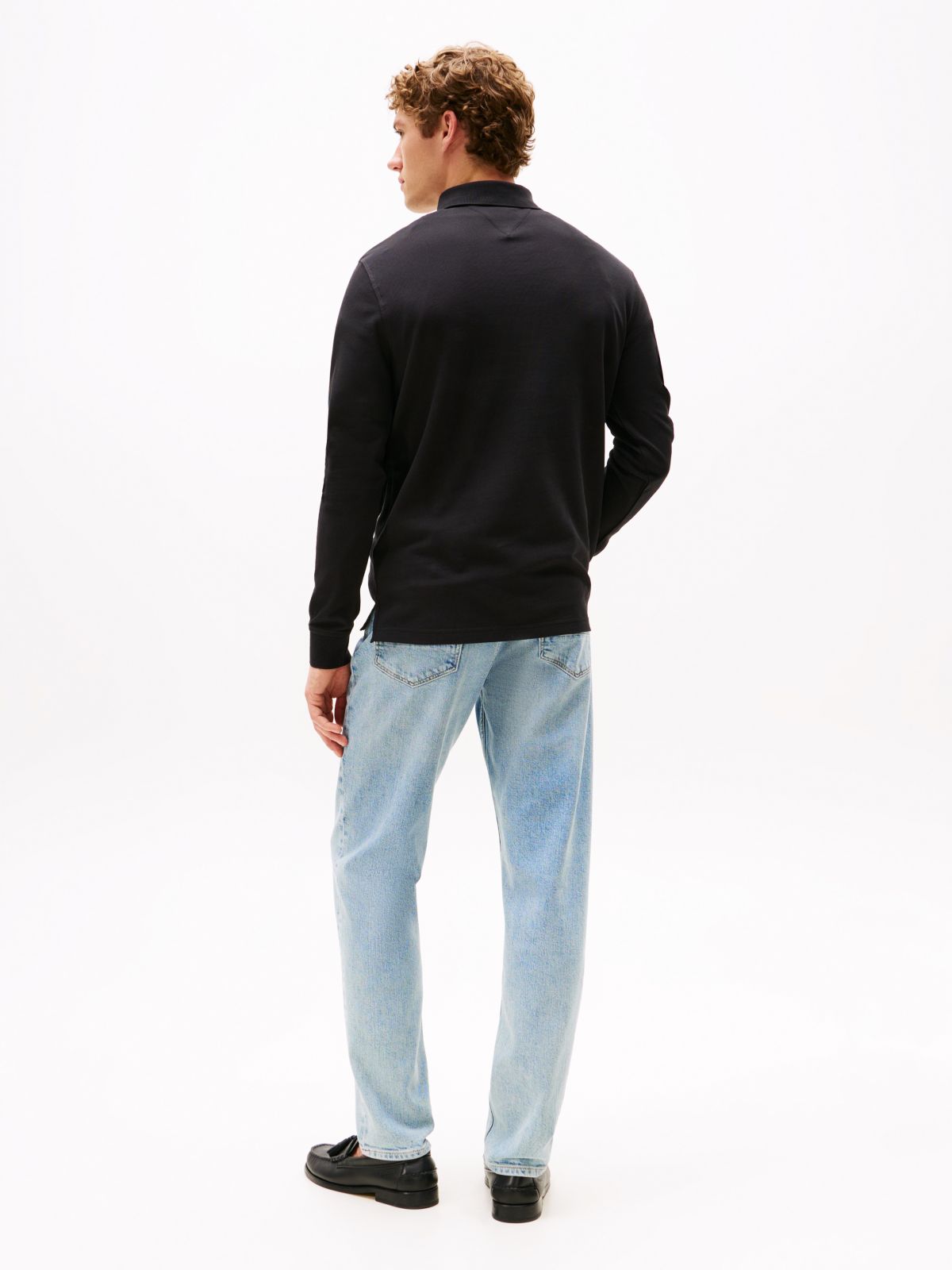1985 Regular Fit Long Sleeve Polo Shirt — Black