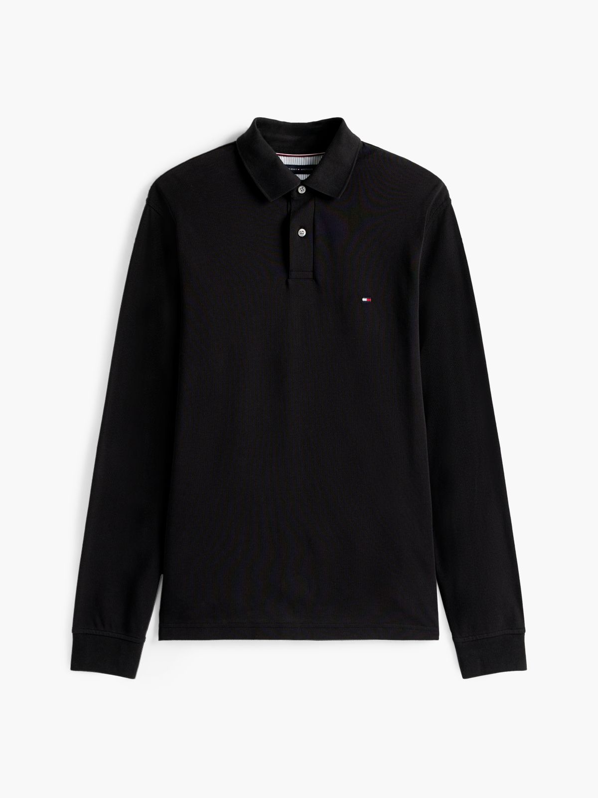 1985 Regular Fit Long Sleeve Polo Shirt — Black