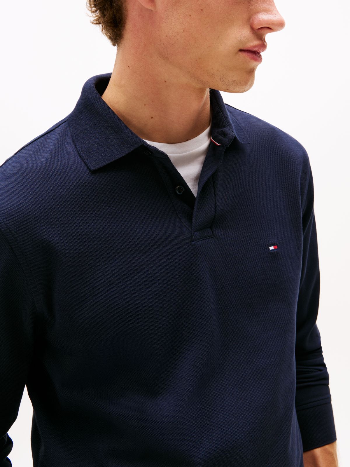 1985 Regular Fit Long Sleeve Polo Shirt — Blue