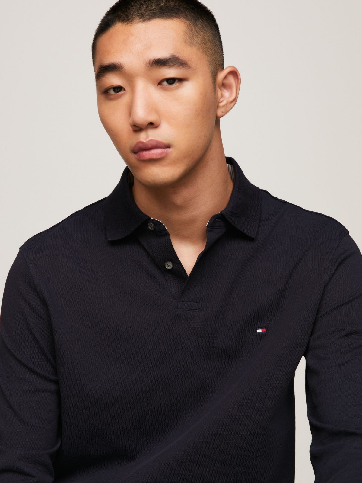 1985 Regular Fit Long Sleeve Polo Shirt — Blue
