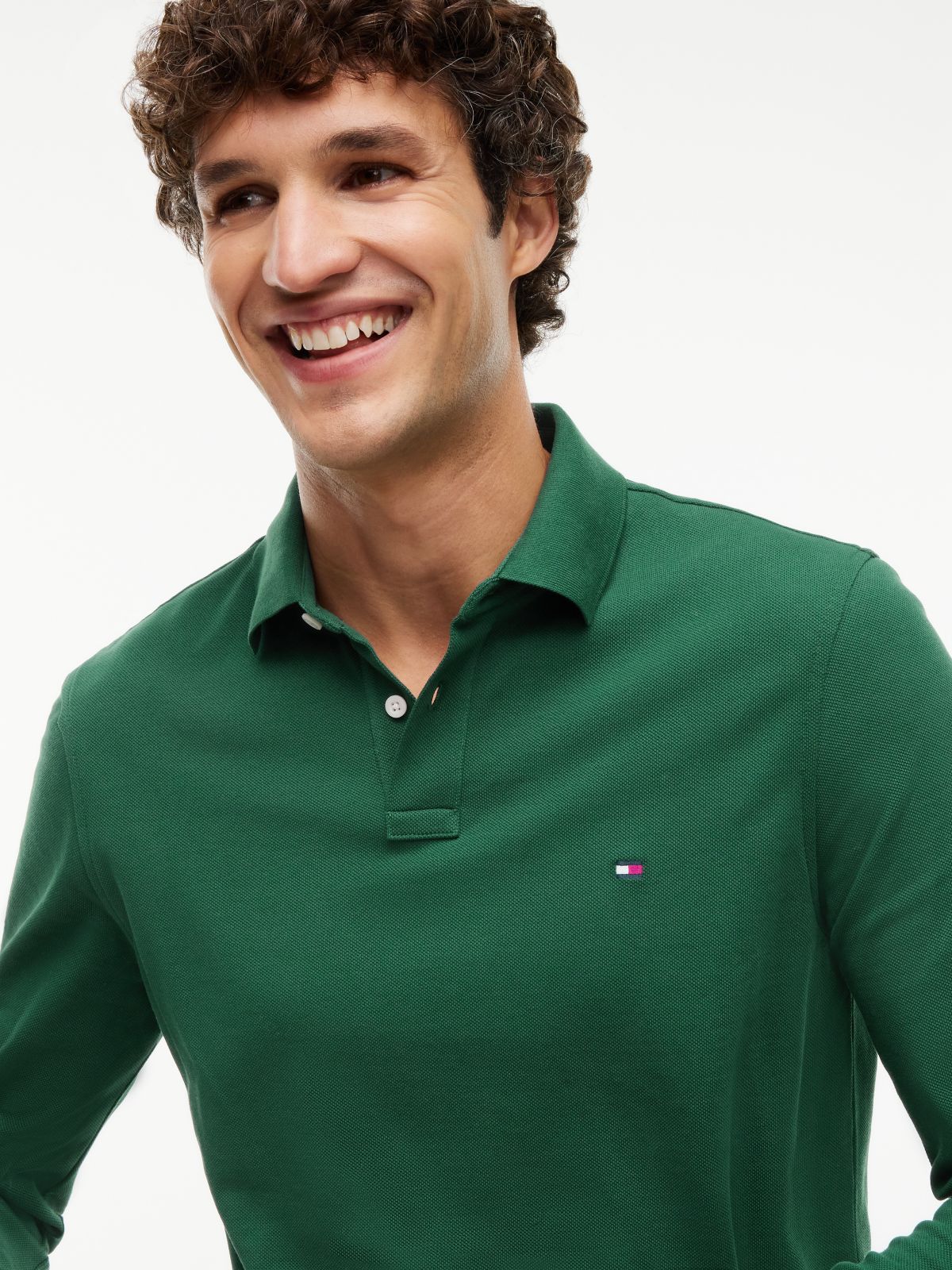 1985 Regular Fit Long Sleeve Polo Shirt — Green