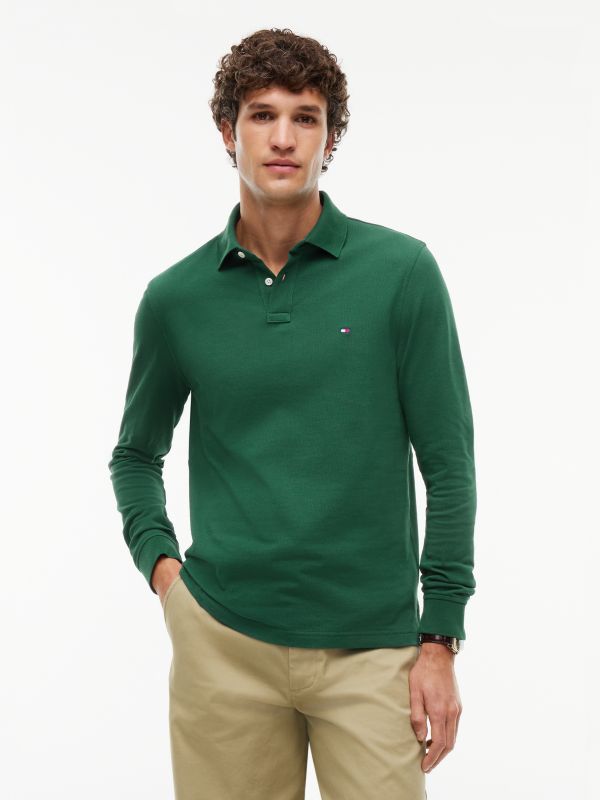 1985 Regular Fit Long Sleeve Polo Shirt — Green