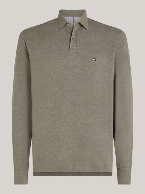 grün 1985 collection regular fit langarm-poloshirt für herren - tommy hilfiger