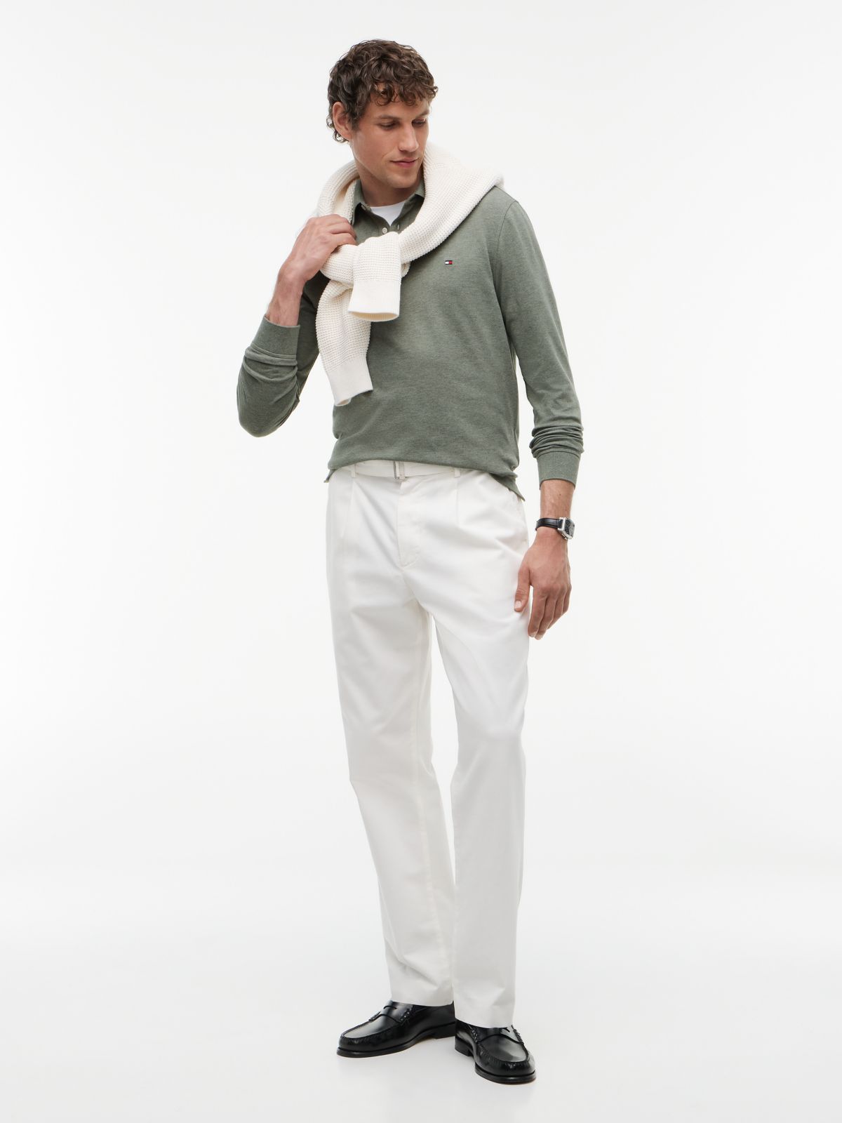 1985 Regular Fit Long Sleeve Polo Shirt — Green
